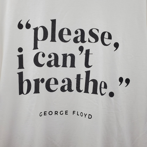 BLM Please I Can't Breathe George Floyd Tee Shirt - Picture 2 of 4